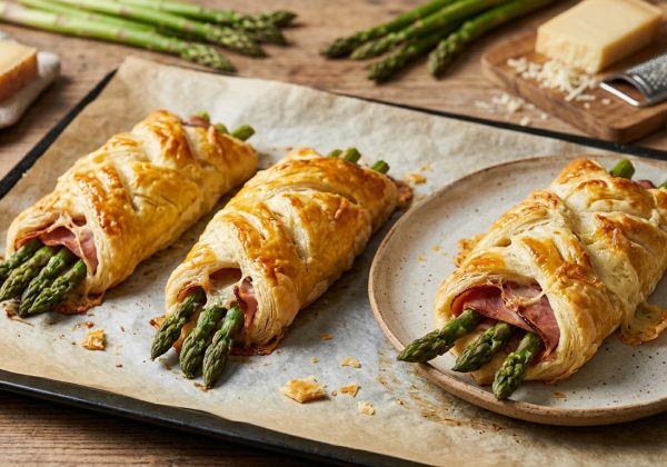 Feuilleté d&rsquo;Asperges au Jambon Cru & Comté