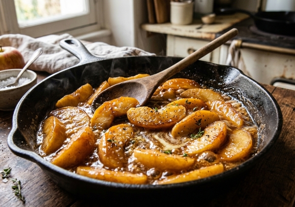 Pommes Caramélisées au Beurre Salé à la Poêle