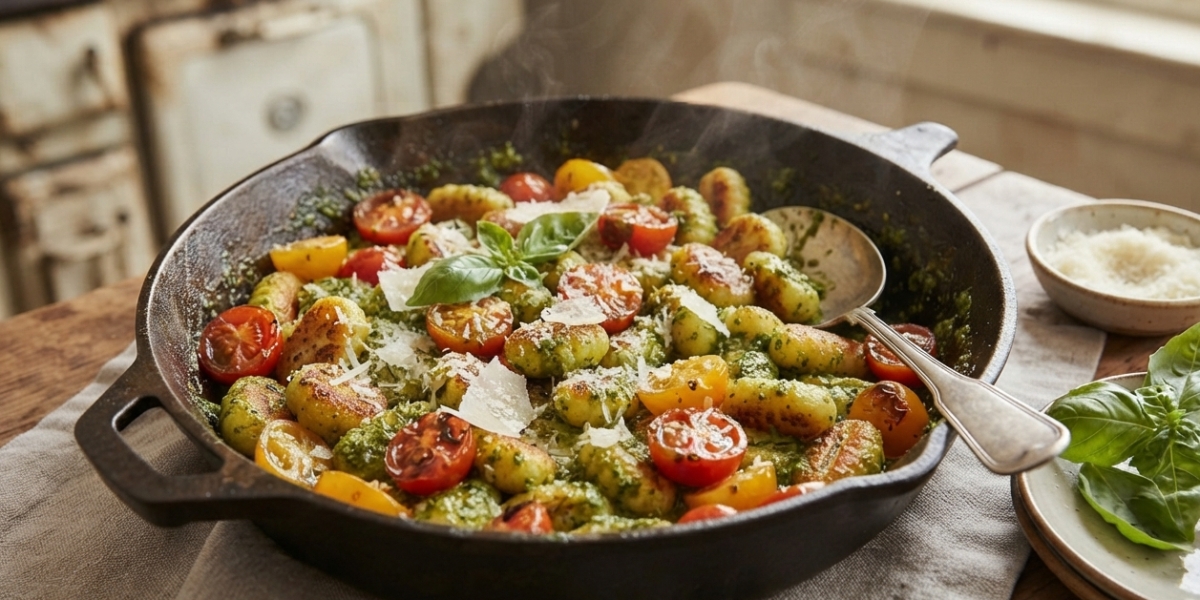 Poêlée de Gnocchis au Pesto et Tomates Cerises