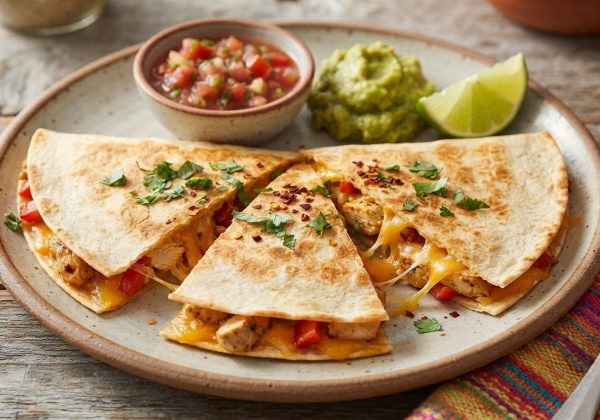 Quesadillas au Poulet et Fromage Fondu