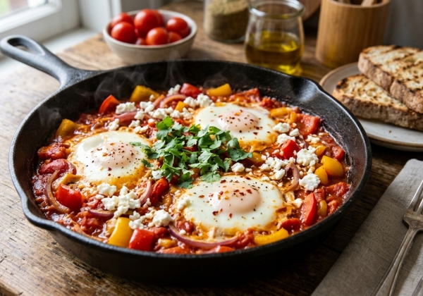 Shakshuka aux Poivrons et Féta